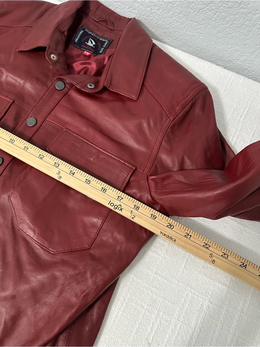 Giorgio Di Mare Tahoe Leather Jacket Burgundy Sz M Yachting Sailing Trucker Moto - Picture 9 of 11